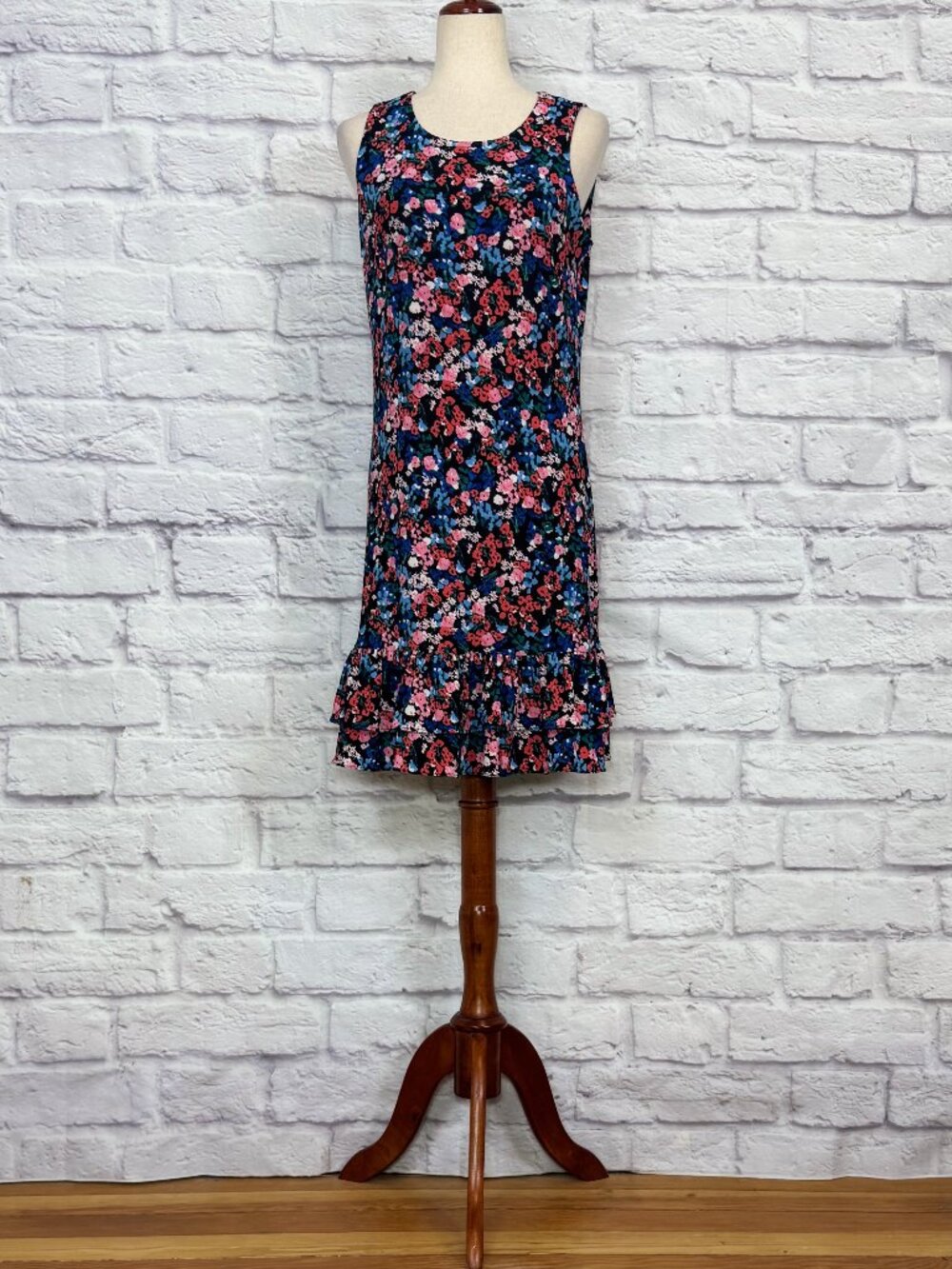 Tommy Hilfiger Black Floral Sleeveless Knee-Length Dress